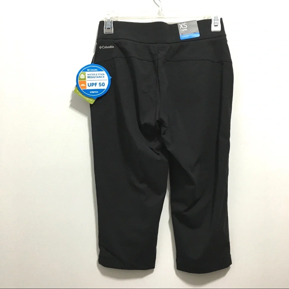 🆕 Columbia Women's Anytime Casual Capri Stretch Pants Black UPF 50_9